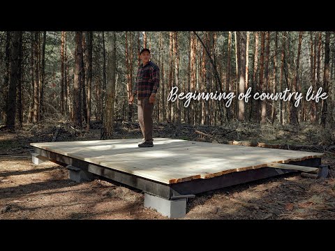 Cabin building in the woods, Solo off grid, I've never built before, shed in a woods