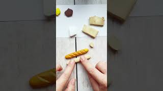 Miniature Bread and Baguette #fakefood #toys #fimo #polymerclay