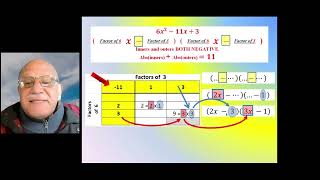 Compact method for factorising quadratic expressions