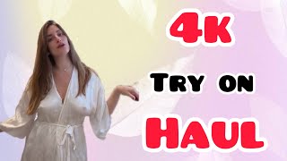 4K Try-On Haul | 4K Transparent cleaning  & Lingerie Chic Mesh Dress Try On haul