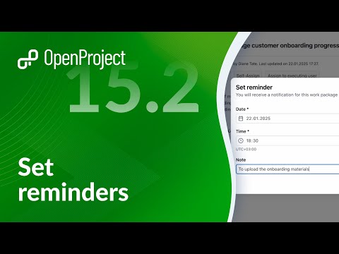 OpenProject Release 15.2: Set reminders for work packages
