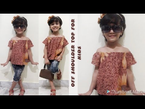 Kid's off shoulder top cutting and stitching || off shoulder top || Kid's top cutting and stitching|