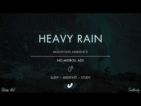 Heavy Rain Over Cliffs | No Ads | Rain And Wind Sounds For Sleeping