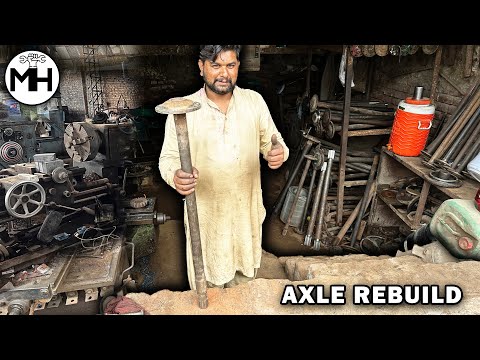Pakistani Mechanic Rebuilding Trash Axle with Basic Machining Skills