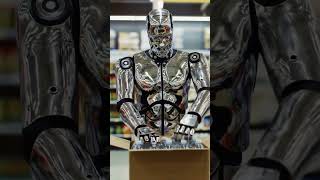 Robot Organizing Water Bottles in a Store – Smart & Precise!