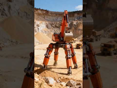 The four-leggedexcavatorcanwork without a gearbox, climb mountains andgointo water.What do you think