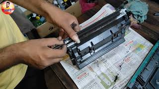 How to hp laserjet printer toner  w9017mc cartridge refilling