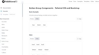 Additional UI | Button Group | Bootstrap and Tailwind CSS