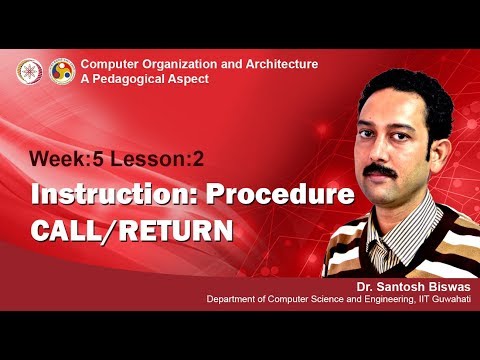 COA [Module 02 - Lecture 08]: Instruction: Procedure CALL/RETURN
