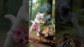 😸💥🐯Kitten Wears a Tiger Skin... But His Dad Took the Fall 💔