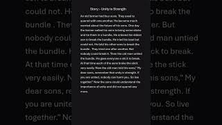 Story writing : Unity is strength.