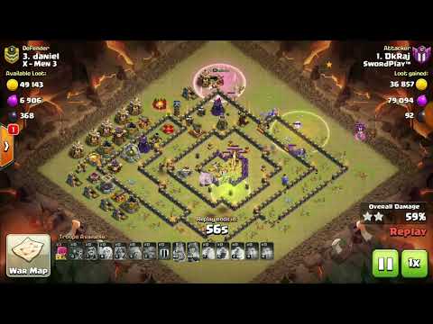 Th10 vs Th10 | SwordPlay War Attacks | Queen Walk + Valks | Featuring DkRaj