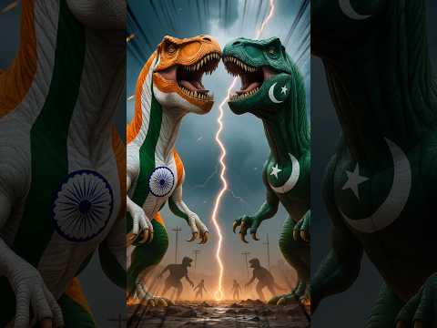 🇮🇳India vs pakistan 🇵🇰🦖#ai #indiavspakistanwar #shortsfeed #dinosaur
