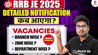 RRB JE 2025 Notification Update | RRB JE Branch wise, Zone wise, Department wise Vacancy | Mohit Sir