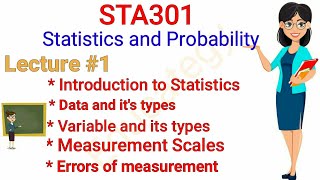 STA301 Statistics and Probability Lecture 1 | Short lectures Series | Educategy. #vu #sta301 #sta301