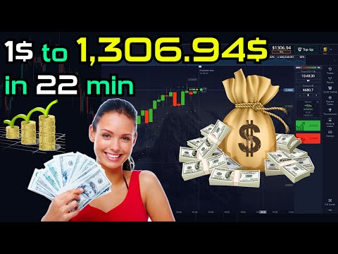 $1 to $1,306.94$ in 22 min | Using Parabolic SAR only | Binary Options Trading