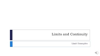 Limit Examples 1