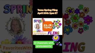 New Temu Spring Fling Collaboration Starting April 20th.  8 Channels #temu #temuspring