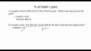 Percent Problems Explained