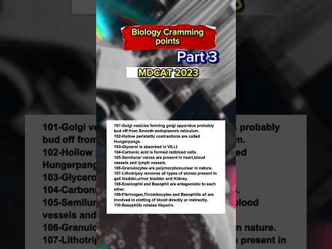 Cramming Points to Ace MDcat: Unlock Your Potential! (Part 3)🤩 #biology #mdcat #books #shorts