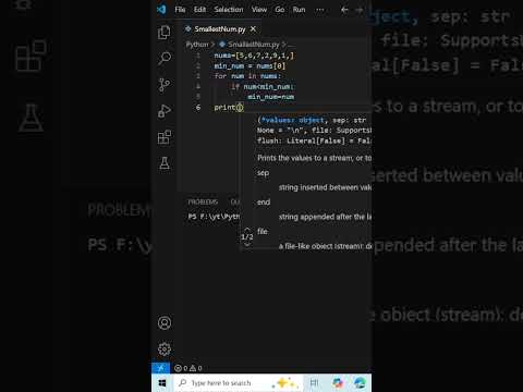 How to find the smallest number from a list in Python | #coding #python #pythonprogramming #viral