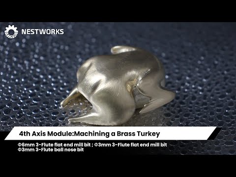 4th Axis Module:Machining a Brass Turkey #cnc #thanksgiving