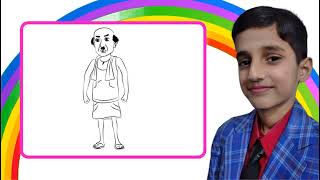 Motu Patlu Cartoon Character Drawing    How to Draw Chaiwala from Motu Patlu Step by Step