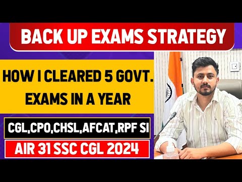 How I cleared 5 Govt. Exams in a year along with SSC CGL? Backup exams strategy!!