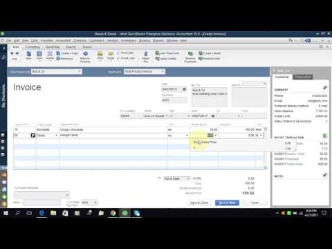 QuickBooks Tutorial Part 13 create sales invoice and receive payment