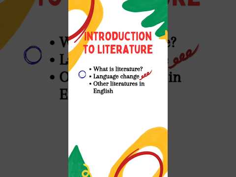 Introduction to Literature #englishliterature #classicliterature #shorts