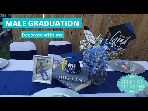 Navy Blue graduation| Graduation party ideas| Decorate with me| DIY Party decorating|DIY centerpiece