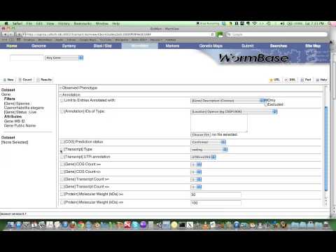 Using WormMart to find all tRNAs and their genomic coordinates