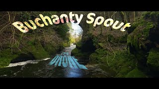 Forest and rapids of river Almond  / Crieff Scotland FPV drone.