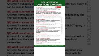 SQL Interview Questions and Answers
