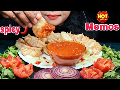 ASMR EATING CHICKEN MOMO, ASMR EATING SPICY CHICKEN MOMO, SPICE ASMR EATING STYLE.