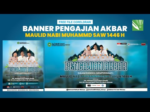 DESIN PAMFLET DAN BANNER PENGAJIAN SATU TEMA - CORELDRAW | INSPIRASI DESAIN PAMFLET