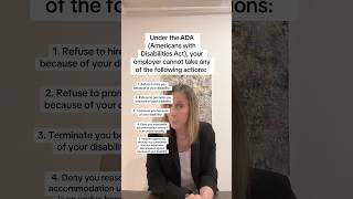 Let's discuss the ADA. #ada #disability #employee #employment #fired #letgo #terminated #retaliation