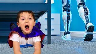 Superheroes vs Robot Nanny and Superheroes Ambulance Story