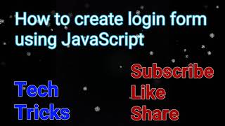 How to create login form with user authentication using JavaScript skills ||Create Login form ||