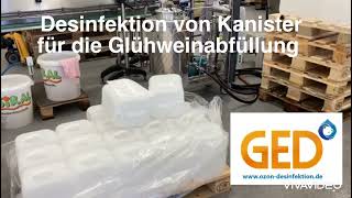 Univog FW5 Ozongenerator beim desinfizieren von Kanistern für Glühwein