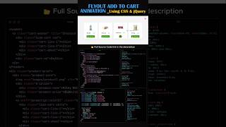 🛒 Flyout Add to Cart Animation Using CSS & jQuery | Modern E-Commerce UI ✨ #shorts
