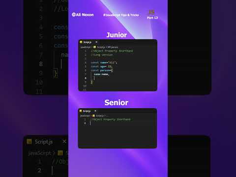 Object Property Shorthand long vs short way  javaScript tips and tricks Part_13