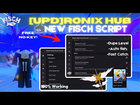 (UPD) New Roblox Fisch Script | Ronix Hub | No Key - Auto Farm, Dupe Level, Quick Catch & Auto Sell