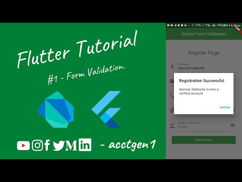 Flutter Tutorial For Beginners #1 -  Form Validation in Flutter.