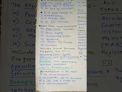 What is Micro Computer? l Various Parts of Micro Computer l What is Microprocessor? Explain details