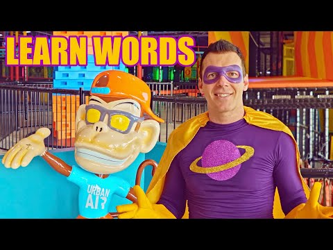 Learn Words with Captain Adventure at the Trampoline Park