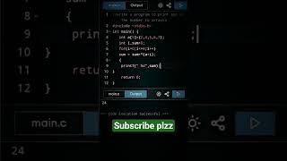 write a program to print sum of number to array #forloop #coding #trending #cprogramming #code #code