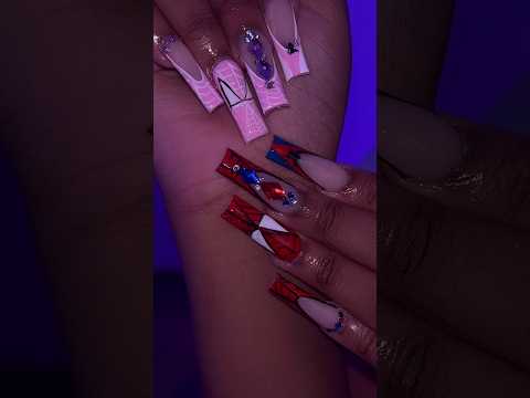 ig- nailssbymelanieee 🕷️❤️ #spiderman #spidermannowayhome #nail #nailart