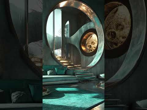 Celestial Elegance: The Luxe Turquoise Lounge of 2060  #futuristichouse