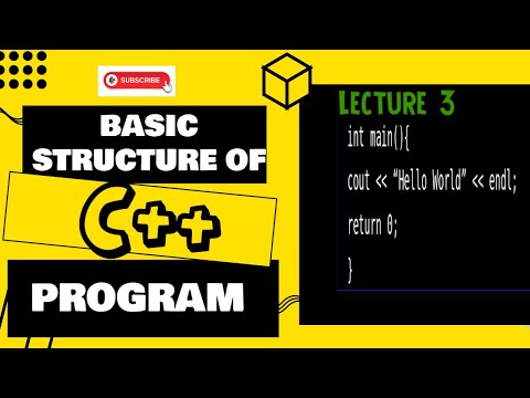 C++ Tutorial for Beginners - Understanding the basic structure(main function) - Lecture 3